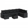 Set de sofás de jardín con cojines 9 pzas ratán sintético negro by , Garden sets - Ref: Foro24-3325441, Price: 562,77 €, Disc...