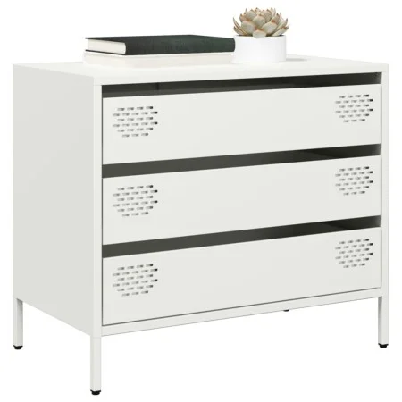 Aparador de acero laminado en frío blanco 68x39x58,5 cm de , Aparadores - Ref: Foro24-851297, Precio: 82,75 €, Descuento: %