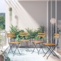 Bistro Klappbare Terrassenstühle 4 Stück aus massivem Akazienholz von vidaXL, Gartenstühle - Ref: Foro24-313161, Preis: 149,0...