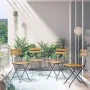 Folding terrace bistro chairs 4 units solid acacia wood by vidaXL, Garden chairs - Ref: Foro24-313161, Price: 162,84 €, Disco...