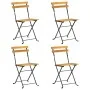 Folding terrace bistro chairs 4 units solid acacia wood by vidaXL, Garden chairs - Ref: Foro24-313161, Price: 162,84 €, Disco...