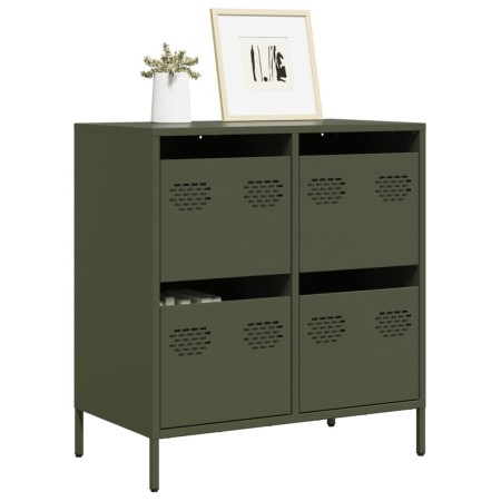 Aparador de acero laminado en frío verde oliva 68x39x73,5 cm von , Sideboards - Ref: Foro24-851260, Preis: 101,11 €, Rabatt: %