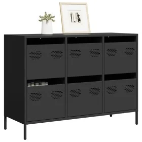 Aparador de acero laminado en frío negro 101,5x39x73,5 cm de , Aparadores - Ref: Foro24-851262, Precio: 125,90 €, Descuento: %
