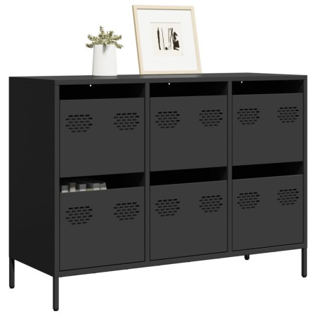 Aparador de acero laminado en frío negro 101,5x39x73,5 cm de , Aparadores - Ref: Foro24-851262, Precio: 127,05 €, Descuento: %