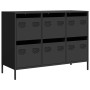 Aparador de acero laminado en frío negro 101,5x39x73,5 cm de , Aparadores - Ref: Foro24-851262, Precio: 127,05 €, Descuento: %