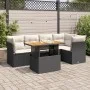 Set de sofás de jardín 6 piezas y cojines ratán sintético negro by , Garden sets - Ref: Foro24-3326926, Price: 407,88 €, Disc...