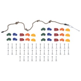 Presas de escalada con cuerda 25 piezas multicolor