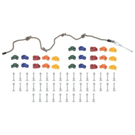 Presas de escalada con cuerda 25 piezas multicolor de vidaXL, Escalada - Ref: Foro24-93174, Precio: 64,81 €, Descuento: %