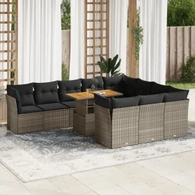 Set de sofás de jardín 11 pzas y cojines ratán sintético gris by , Garden sets - Ref: Foro24-3326979, Price: 734,78 €, Discou...