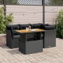 Set de muebles de jardín 5 pzas y cojines ratán sintético negro by , Garden sets - Ref: Foro24-3326918, Price: 399,34 €, Disc...