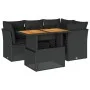 Set de muebles de jardín 5 pzas y cojines ratán sintético negro von , Gartensets - Ref: Foro24-3326918, Preis: 378,33 €, Raba...
