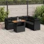 Set de sofás de jardín 7 pzas con cojines ratán sintético negro by , Garden sets - Ref: Foro24-3326932, Price: 473,53 €, Disc...