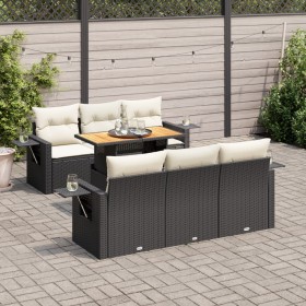 Set de sofás de jardín 7 pzas con cojines ratán sintético negro von , Gartensets - Ref: Foro24-3327108, Preis: 509,75 €, Raba...