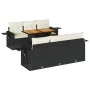 Set de sofás de jardín 7 pzas con cojines ratán sintético negro by , Garden sets - Ref: Foro24-3327108, Price: 502,11 €, Disc...