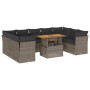 Set de sofás de jardín y cojines 10 pzas ratán sintético gris von , Gartensets - Ref: Foro24-3326972, Preis: 629,03 €, Rabatt: %