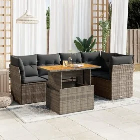 Set de muebles de jardín 6 pzas y cojines ratán sintético gris by , Garden sets - Ref: Foro24-3326930, Price: 409,59 €, Disco...