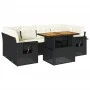 Set de sofás de jardín 7 pzas con cojines ratán sintético negro by , Garden sets - Ref: Foro24-3327115, Price: 488,31 €, Disc...