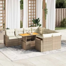 Set de sofás de jardín con cojines 9 pzas ratán sintético beige by , Garden sets - Ref: Foro24-3327019, Price: 671,85 €, Disc...