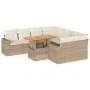 Set de sofás de jardín con cojines 9 pzas ratán sintético beige von , Gartensets - Ref: Foro24-3327019, Preis: 671,85 €, Raba...
