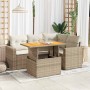 Juego de sofás jardín con cojines 5 pzas ratán sintético beige by , Garden sets - Ref: Foro24-3327033, Price: 428,03 €, Disco...
