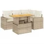 Juego de sofás jardín con cojines 5 pzas ratán sintético beige by , Garden sets - Ref: Foro24-3327033, Price: 426,16 €, Disco...