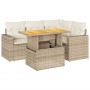 Juego de sofás jardín con cojines 5 pzas ratán sintético beige by , Garden sets - Ref: Foro24-3327033, Price: 428,03 €, Disco...