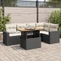 Set de sofás de jardín 6 piezas y cojines ratán sintético negro von , Gartensets - Ref: Foro24-3327038, Preis: 413,03 €, Raba...