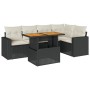 Set de sofás de jardín 6 piezas y cojines ratán sintético negro by , Garden sets - Ref: Foro24-3327038, Price: 422,80 €, Disc...