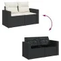 Set de sofás de jardín 6 piezas y cojines ratán sintético negro von , Gartensets - Ref: Foro24-3327038, Preis: 413,03 €, Raba...