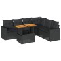 Set de sofás de jardín 7 pzas con cojines ratán sintético negro de , Conjuntos de jardín - Ref: Foro24-3327044, Precio: 515,0...