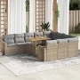 Set de sofás de jardín 11pzas con cojines ratán sintético beige von , Gartensets - Ref: Foro24-3327090, Preis: 828,92 €, Raba...