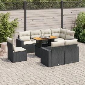 Set de sofás de jardín con cojines 9 pzas ratán sintético negro von , Gartensets - Ref: Foro24-3327052, Preis: 604,96 €, Raba...