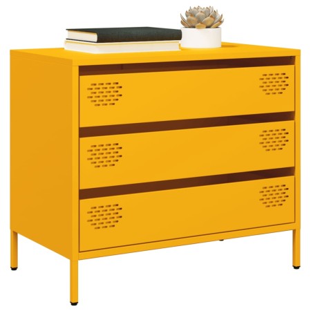 Aparador acero laminado en frío amarillo mostaza 68x39x58,5 cm by , Sideboards - Ref: Foro24-851295, Price: 114,03 €, Discoun...
