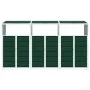 Cobertizo de 3 contenedores basura acero verde 216x81x115 cm de , Soportes para contenedores de residuos - Ref: Foro24-400617...