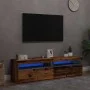 Muebles de TV con luces LED 2 uds madera ingeniería envejecida de , Muebles TV - Ref: Foro24-856316, Precio: 83,76 €, Descuen...