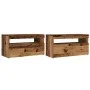Muebles de TV con luces LED 2 uds madera ingeniería envejecida de , Muebles TV - Ref: Foro24-856316, Precio: 83,76 €, Descuen...