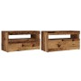Muebles de TV con luces LED 2 uds madera ingeniería envejecida de , Muebles TV - Ref: Foro24-856316, Precio: 84,95 €, Descuen...