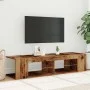 Mueble TV luces LED madera ingeniería envejecida 135x39x30 cm by , TV Furniture - Ref: Foro24-856323, Price: 77,65 €, Discoun...