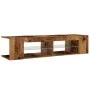 Mueble TV luces LED madera ingeniería envejecida 135x39x30 cm by , TV Furniture - Ref: Foro24-856323, Price: 77,65 €, Discoun...