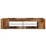 Mueble TV luces LED madera ingeniería envejecida 135x39x30 cm by , TV Furniture - Ref: Foro24-856323, Price: 77,65 €, Discoun...