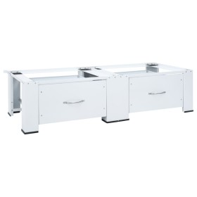 Soporte pedestal doble para lavadora con cajones blanco by , Accessories for washing machines and dryers - Ref: Foro24-400986...