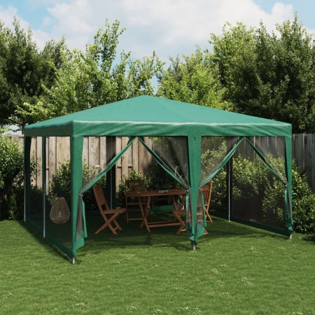 Carpa para fiestas con 8 paredes de malla HDPE verde 4x4 m by , tents - Ref: Foro24-4010063, Price: 130,63 €, Discount: %