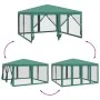 Carpa para fiestas con 8 paredes de malla HDPE verde 4x4 m by , tents - Ref: Foro24-4010063, Price: 130,15 €, Discount: %