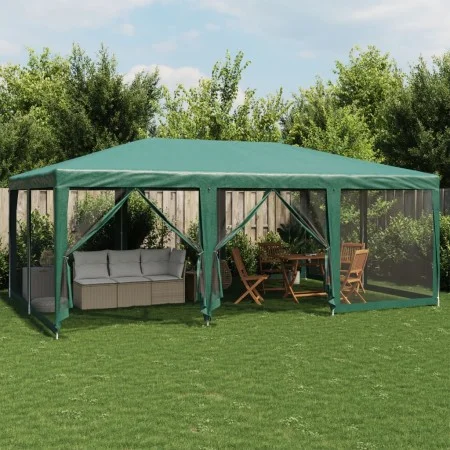 Carpa para fiestas con 10 paredes de malla HDPE verde 6x4 m by , tents - Ref: Foro24-4010068, Price: 162,49 €, Discount: %