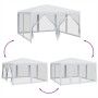 Carpa para fiestas con 8 paredes de malla HDPE blanco 4x4 m by , tents - Ref: Foro24-4010061, Price: 136,03 €, Discount: %