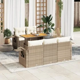 Juego de sofás jardín con cojines 6 pzas ratán sintético beige de , Conjuntos de jardín - Ref: Foro24-3327103, Precio: 564,36...
