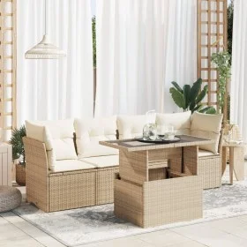 Juego de sofás jardín con cojines 5 pzas ratán sintético beige by , Garden sets - Ref: Foro24-3326089, Price: 382,32 €, Disco...