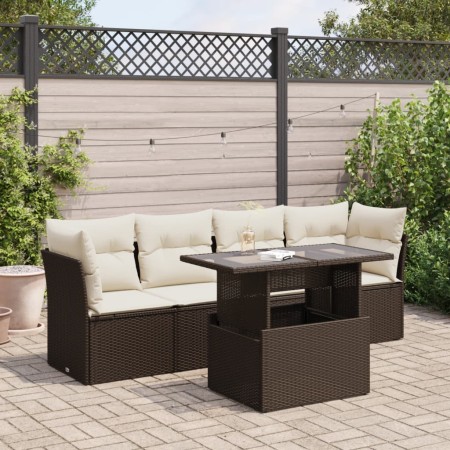 Set comedor de jardín 5 piezas y cojines ratán sintético marrón by , Garden sets - Ref: Foro24-3326094, Price: 374,11 €, Disc...
