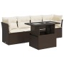 Set comedor de jardín 5 piezas y cojines ratán sintético marrón by , Garden sets - Ref: Foro24-3326094, Price: 374,11 €, Disc...