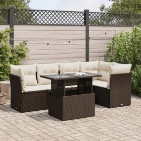 Set sofás de jardín 6 piezas y cojines ratán sintético marrón by , Garden sets - Ref: Foro24-3326164, Price: 455,14 €, Discou...